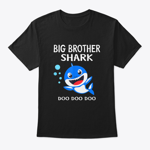 Brother Shark Doo Doo Halloween Christma Black T-Shirt Front