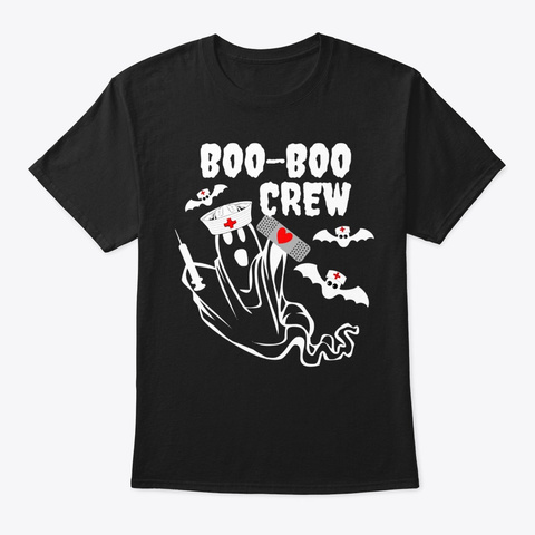Funny Nurse Halloween Shirt Costume Boo Black T-Shirt Front