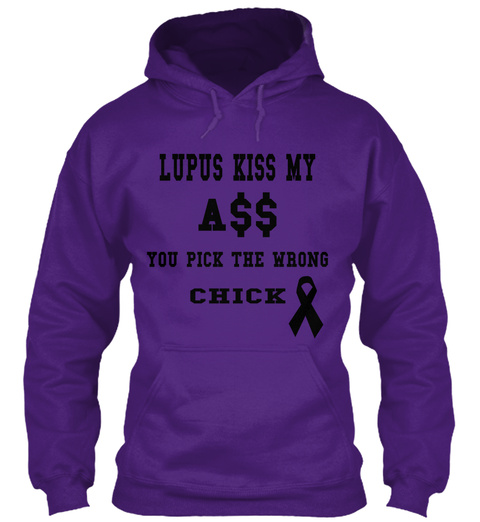 Lupus Kiss My A$$ You Pick The Wrong Chick Purple T-Shirt Front