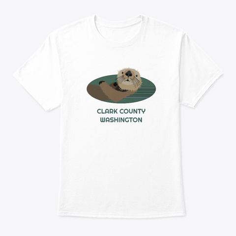 Clark County Wa Otter Pnw Tribal White T-Shirt Front