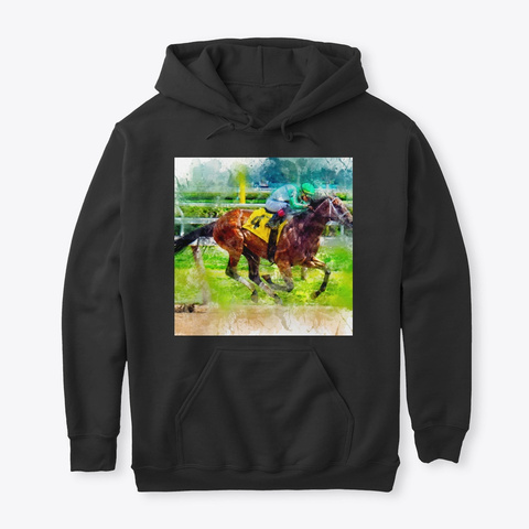 Square Horse Racing Ink Black T-Shirt Front