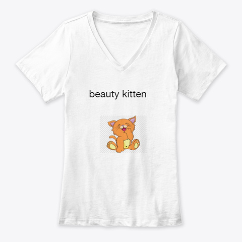 Beauty  Kitten White Camiseta Front