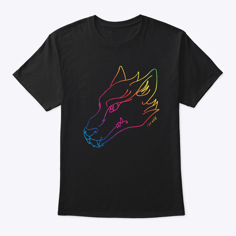 Run Wild Wolf Spirit Black Camiseta Front