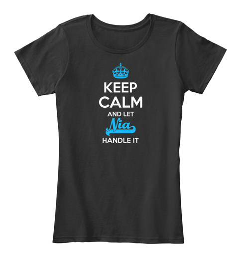 Nia Keep Calm! Black T-Shirt Front