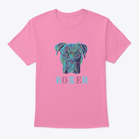 Boxer Vintage Art Pink T-Shirt Front