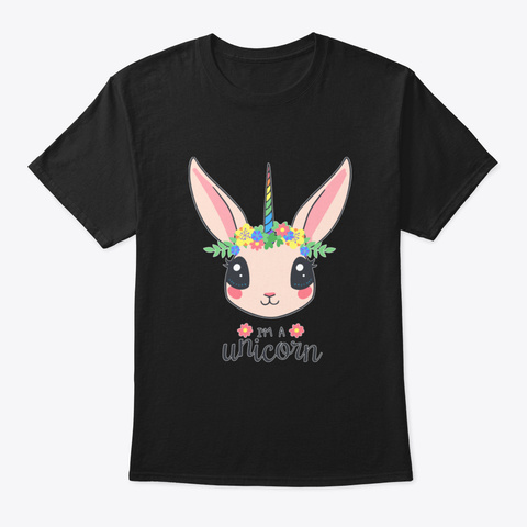 I’m A Unicorn Easter Bunny Black T-Shirt Front