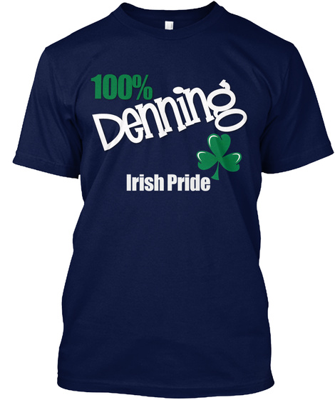 100% Denning Irish Pride Navy T-Shirt Front
