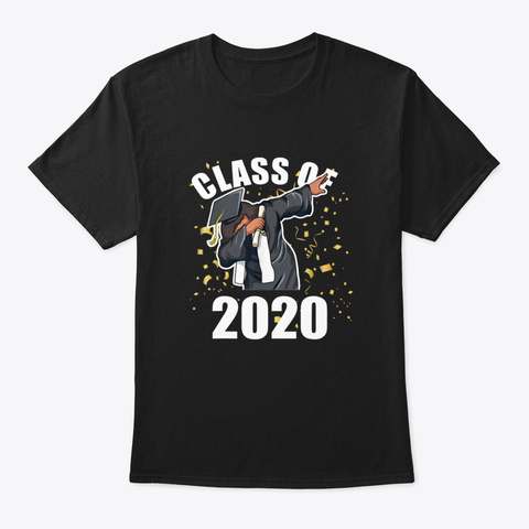 Dabbing Class Of 2020 Funny Graduation Black T-Shirt Front