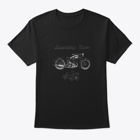 Ajs Motorcycles Motorbike Racer Design B Black T-Shirt Front