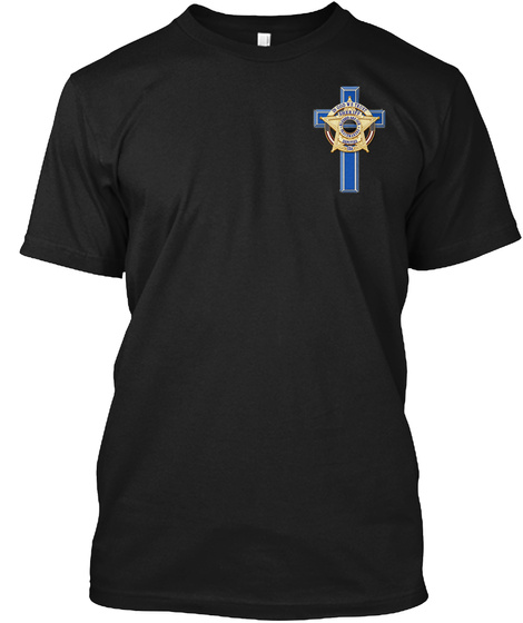 Sheriff Deputies Blue Cross Black T-Shirt Front