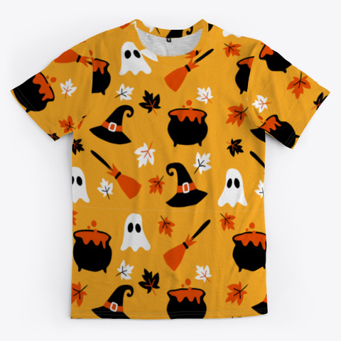 Witch Hat Ghost Cauldron Broom Halloween Standard T-Shirt Front