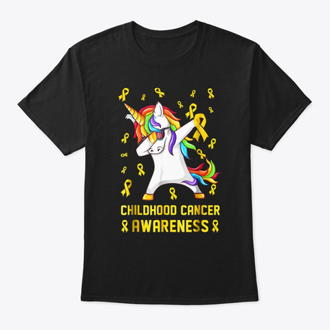 Childhood Cancer Awareness With Dabbing  Black T-Shirt Front