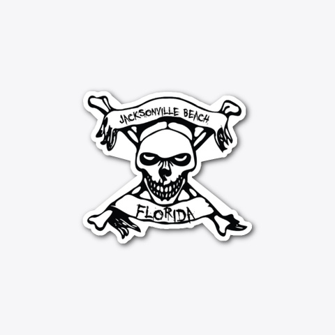 Jacksonville Beach Florida Pirate Skull Standard T-Shirt Front