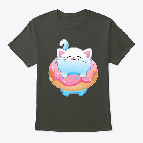 Cat Kitty Donut Smoke Gray T-Shirt Front