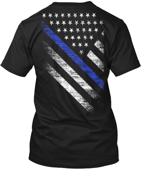 Thin Blue Line Flag Black T-Shirt Back