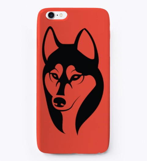Siberian Husky Face I Phone Cover Red T-Shirt Front