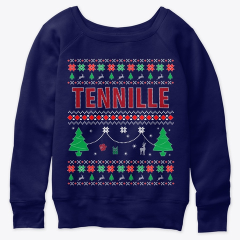 Xmas Themed Personalized For Tennille Navy  T-Shirt Front