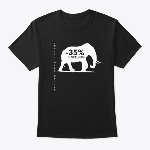 Elephant Black T Shirt Black T-Shirt Front