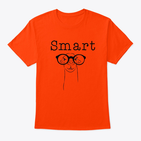 Funny Sarcastic  Smart Llama T Shirt Orange T-Shirt Front