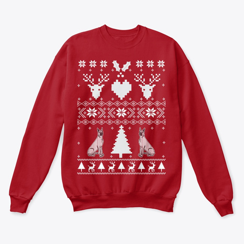 Great Dane Ugly Christmas Sweater Deep Red  T-Shirt Front