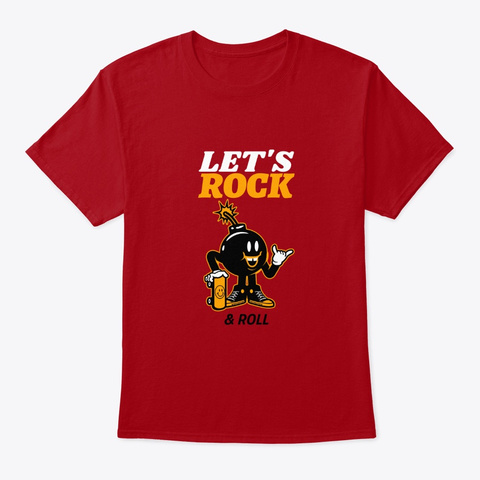 Let's Rock & Roll! Deep Red T-Shirt Front