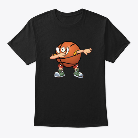 Dabbing Basketball Ball T Shirt Kids Boy Black T-Shirt Front