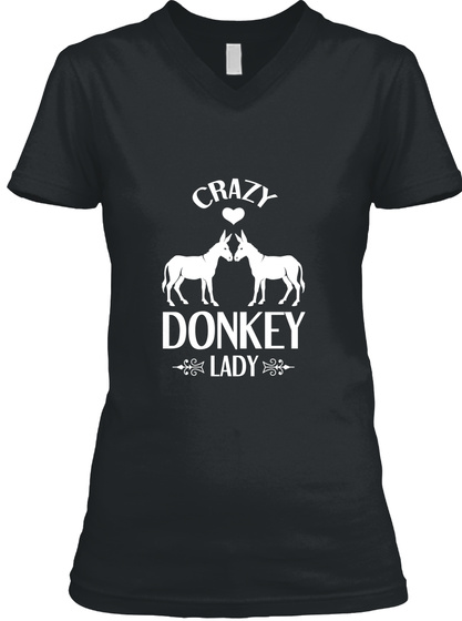 Crazy Donkey Lady Black T-Shirt Front