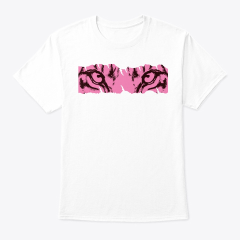 Lets Save The Tigers   Red Tiger Eyes White T-Shirt Front