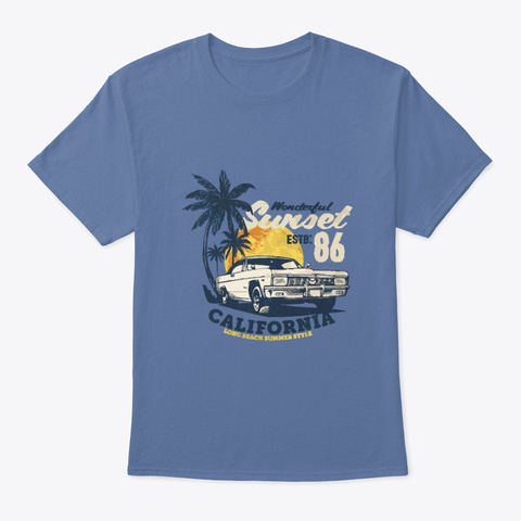 California Sunset 86 Denim Blue T-Shirt Front