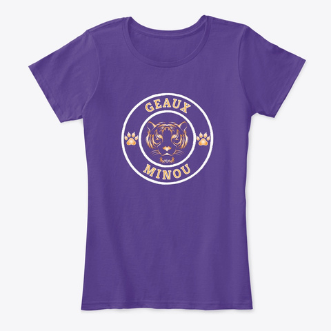 Geaux Minou Purple T-Shirt Front