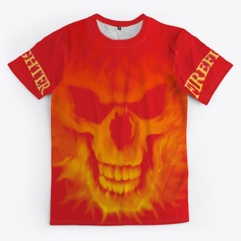 Fire Skull Red T-Shirt Front