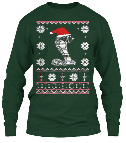 Ugly Snake Christmas Shirt  Forest Green T-Shirt Front
