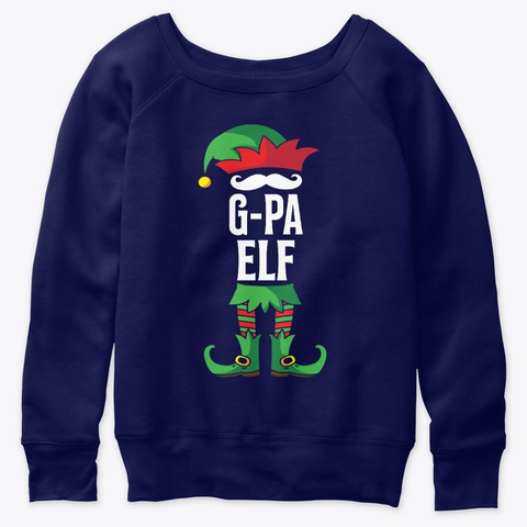 G Pa Elf Costume Family Christmas Navy  T-Shirt Front