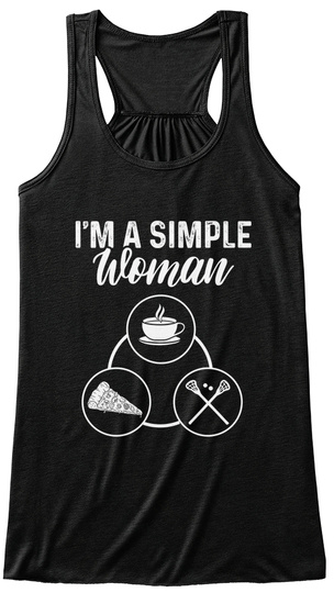 Simple Woman Coffee Pizza Lacrosse Shirt