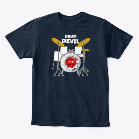 Drum Devil Halloween Costume New Navy T-Shirt Front