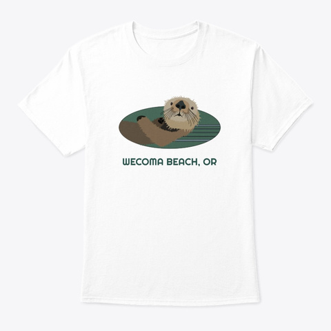 Wecoma Beach Or Otter Pnw Tribal White T-Shirt Front