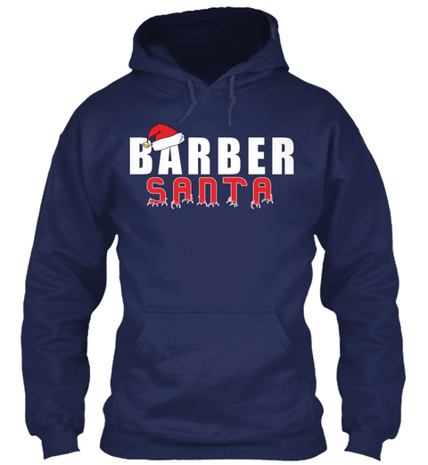Barber Santa Navy T-Shirt Front