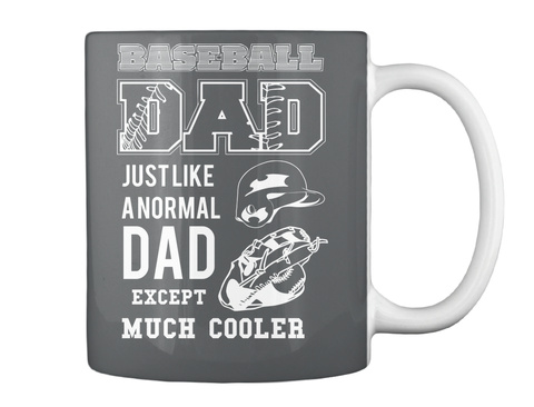 Baseball Dad Just Like A Normal Dad Except Much Cooler Dk Grey T-Shirt Back