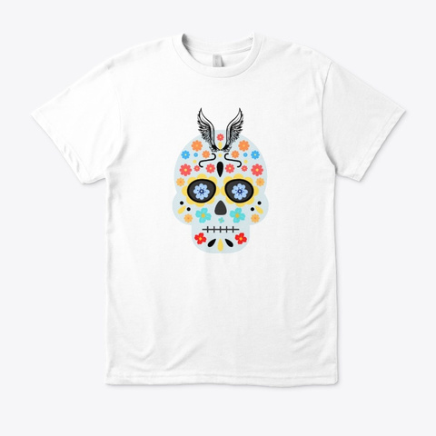 Mexican Holiday November 2 Skull White T-Shirt Front