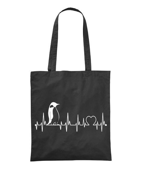 Penguin Always In My Heartbeat Black T-Shirt Front