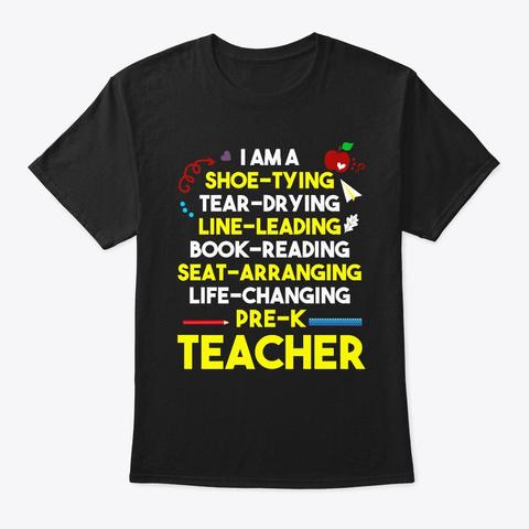 I'm A Pre K Teacher Best Gift For  Black Camiseta Front