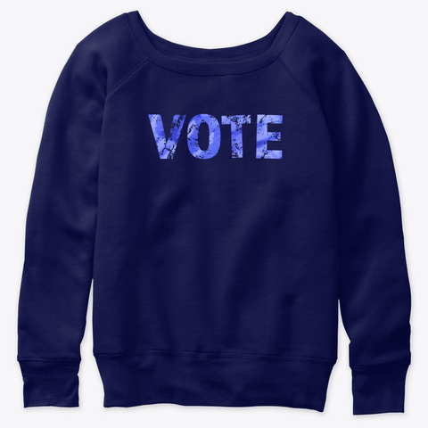 Vote Blue Tie Dye &Amp; Distressed  Navy  T-Shirt Front