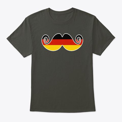 German Flag Mustache Oktoberfest Smoke Gray T-Shirt Front