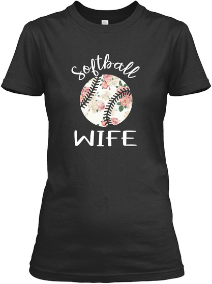 Flower Pattern Softball Wife Tshirt
