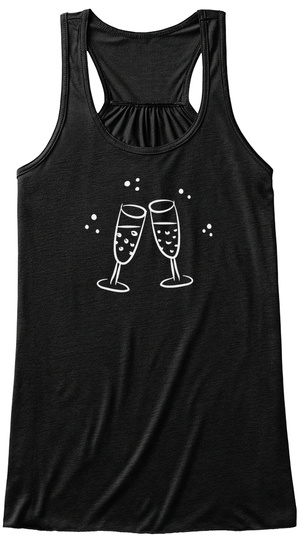 Tank Top Champagne Glasses Fitness Top Black T-Shirt Front