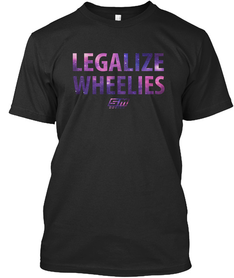 Legalize Wheelies   Supermoto Nation Black T-Shirt Front