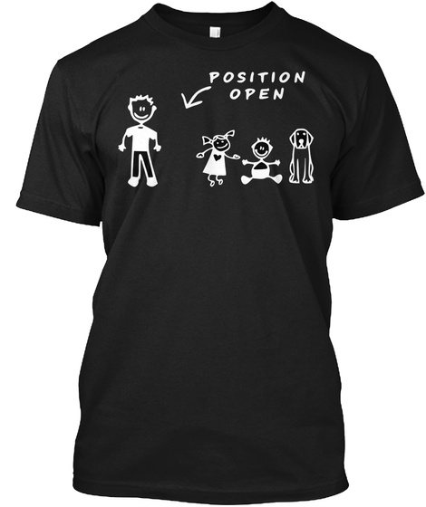 Position Open Woman Missing T Shirt Black T-Shirt Front