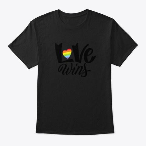 Love Wins Black T-Shirt Front