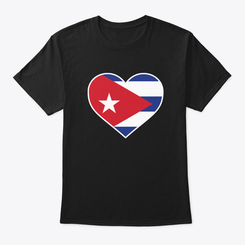 Love Cuba Flags Black áo T-Shirt Front