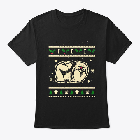 Christmas Pekingese Gift Black T-Shirt Front